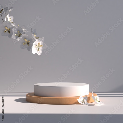 Abstract minimal scene, design for cosmetic or product display podium 3d render.	
 photo