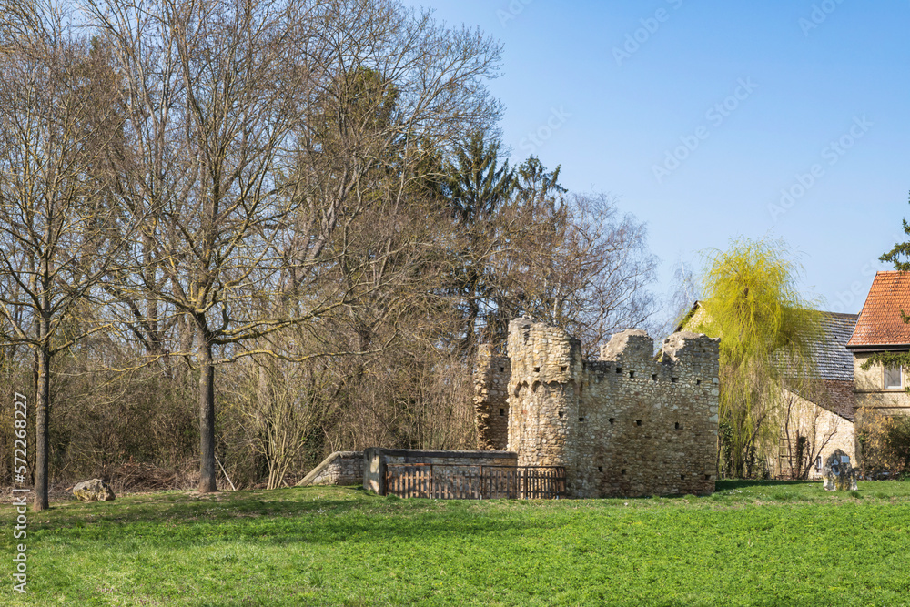 The ruins of the Eleven Thousand Maidens Tower of Stadecken-Elsheim/Germany