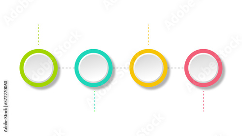 infographic with different color steps on blank circle diagram for business progress presentation and information graphic design element 