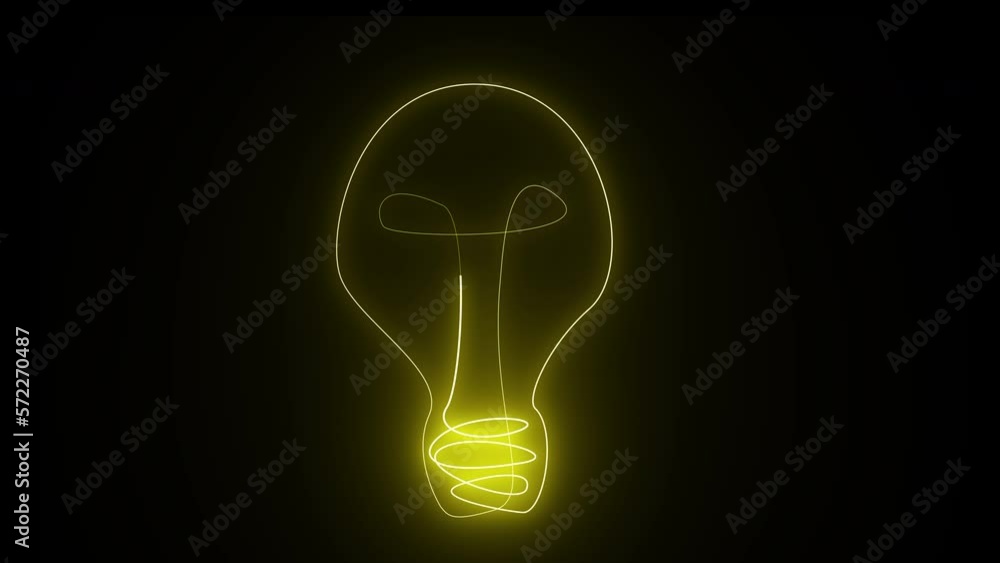 light bulb neon with electricity on black background. light bulb neon with electricity on black background.
