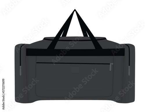 Grey textile bag. vector illustration
