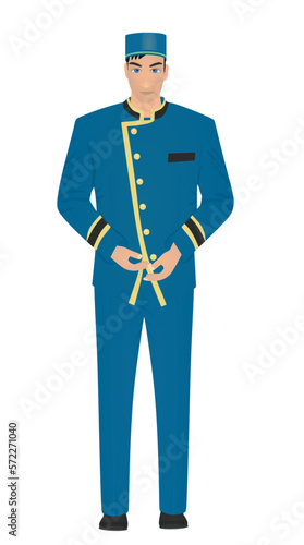 Bellboy receptionist in hotel. vector