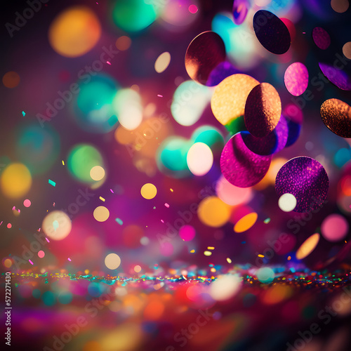 Colorful confetti in front of colorful background