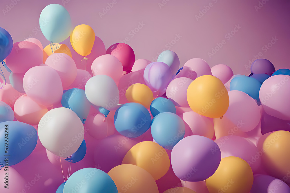 Creative Pastel Balloons - Artistic Design for Celebrations.