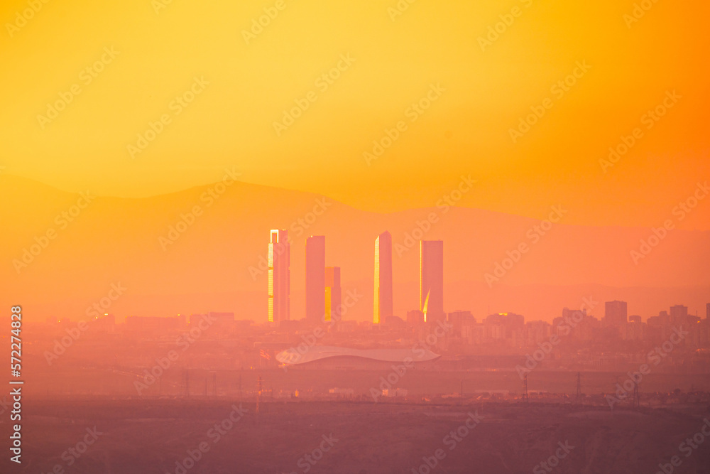 Sunset sky over modern city Sunset sky over modern city