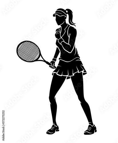 Female Tennis Player, Victory Illustration
