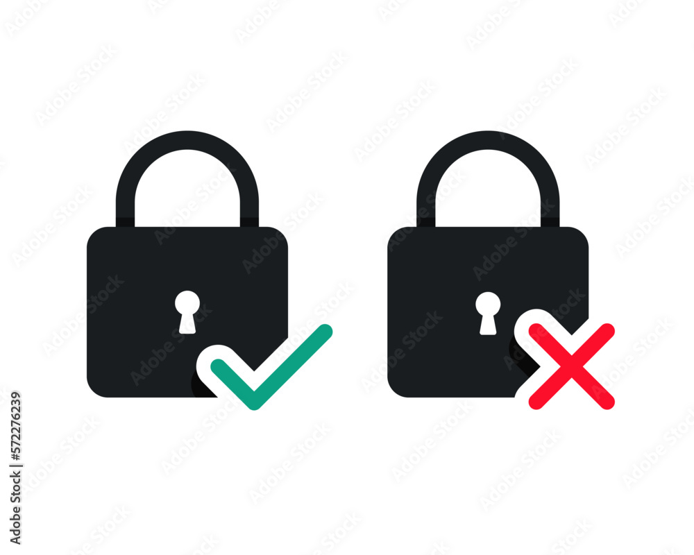 Padlock checkmark icon. Illustration vector Padlock checkmark icon. Illustration vector