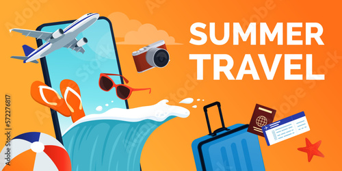 Summer vacations and online travel booking app