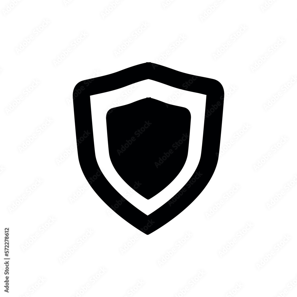 Shield icon. Simple style bank deposit poster background symbol. Shield brand logo design element. Shield t-shirt printing. vector for sticker. Shield icon. Simple style bank deposit poster background symbol. Shield brand logo design element. Shield t-shirt printing. vector for sticker.