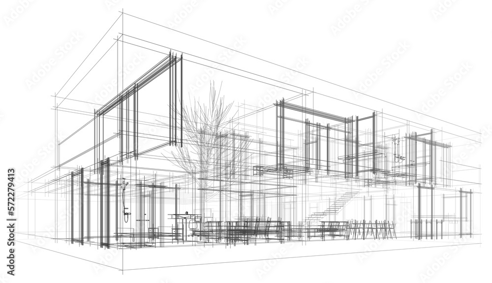 Fototapeta premium sketch of house