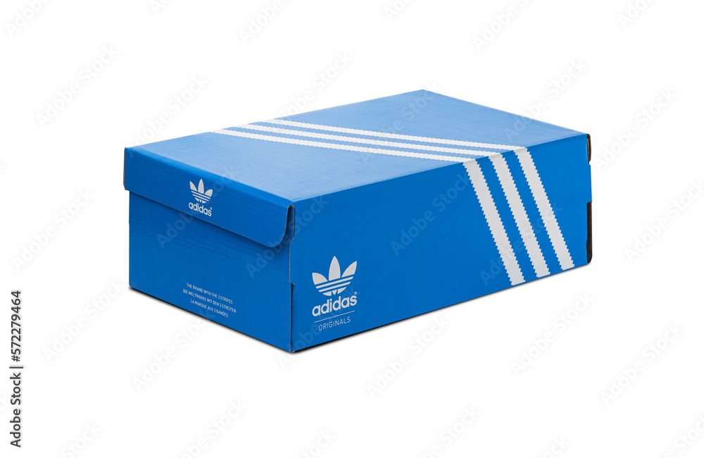 Adidas Niteball original blue box shoes, sneakers and trainers. Isolated on  a transparent background Stock Photo | Adobe Stock