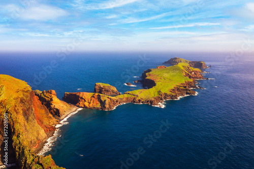 Aerial view of the Ponta de Sao Lourenco peninsula, Madeira, Portugal photo