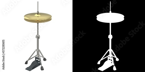 Billede på lærred 3D rendering illustration of a hi-hat cymbal