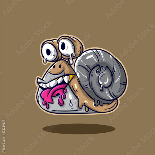 Melted Snail Monster Cartoon