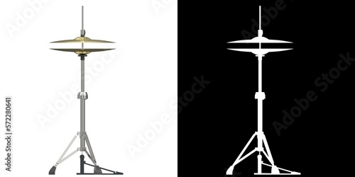 3D rendering illustration of a hi-hat cymbal photo