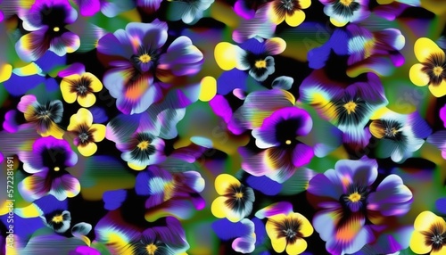  a colorful flower pattern with many different colors and sizes of flowers.  generative ai