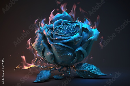 blue rose created using AI Generative Technology