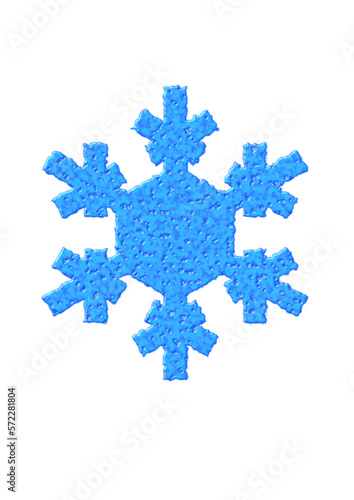 rafik in form einer schneeflocke in blauer farbe