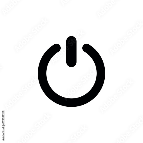 Power button. Power icon. Simple style rules for properly turning off and turning on the equipment poster background symbol. Power brand logo design element. Power t-shirt printing.