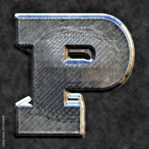 Foto Metallic capital letter P