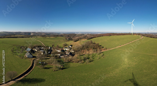 Brechtefeld mit Windrad / Wandergebiet im Sauerland bei Hohenlimburg photo