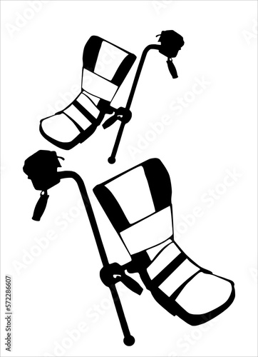 Illustration of medical stirrups for operating room procedure