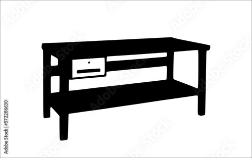 Illustration of a stainless steel surgical workstation