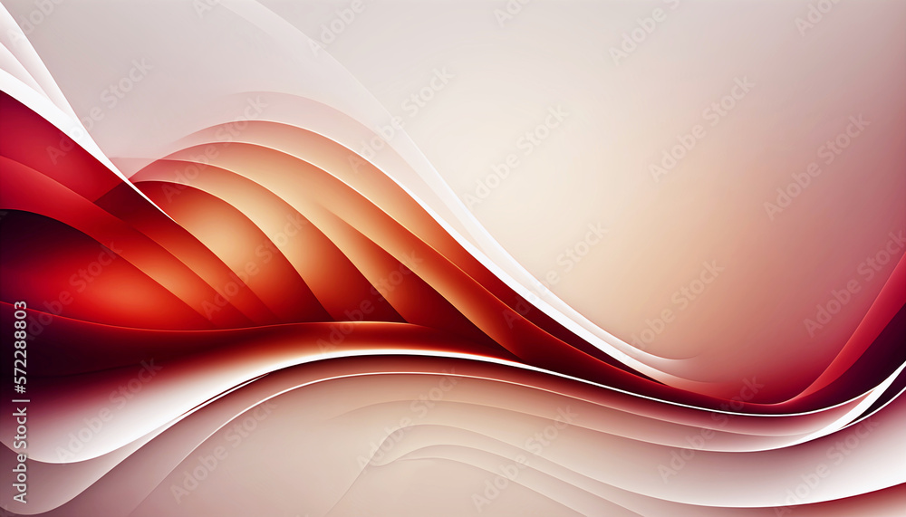 Obraz premium Abstract red wavy background with copyspace.AI generated.