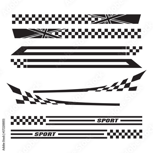 Side car body vector stripes decal. Vehicle vector Decal Stripes for the both parts