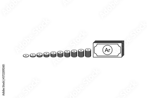 Madagascar Currency Symbol, Malagasy Ariary Icon, MGA Sign. Vector Illustration photo