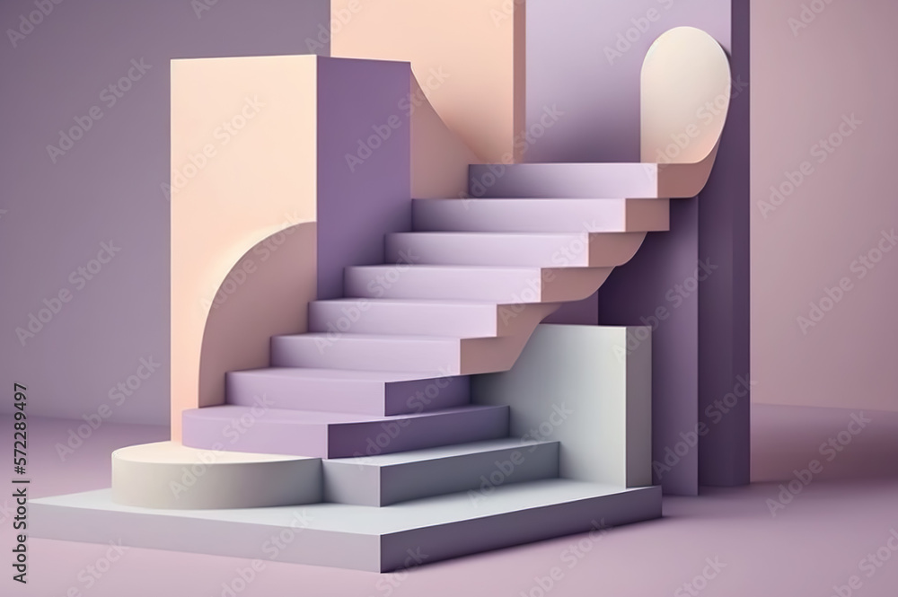 Obraz premium 3d render of abstract minimal geometric forms. Glossy podium for product presentation. Generative AI