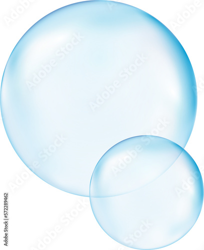 Realistic transparent 3d bubbles underwater . Soap bubbles vector illustration