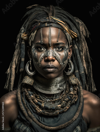 Tribal Woman Portrait-Tribal Portrait-Generative AI