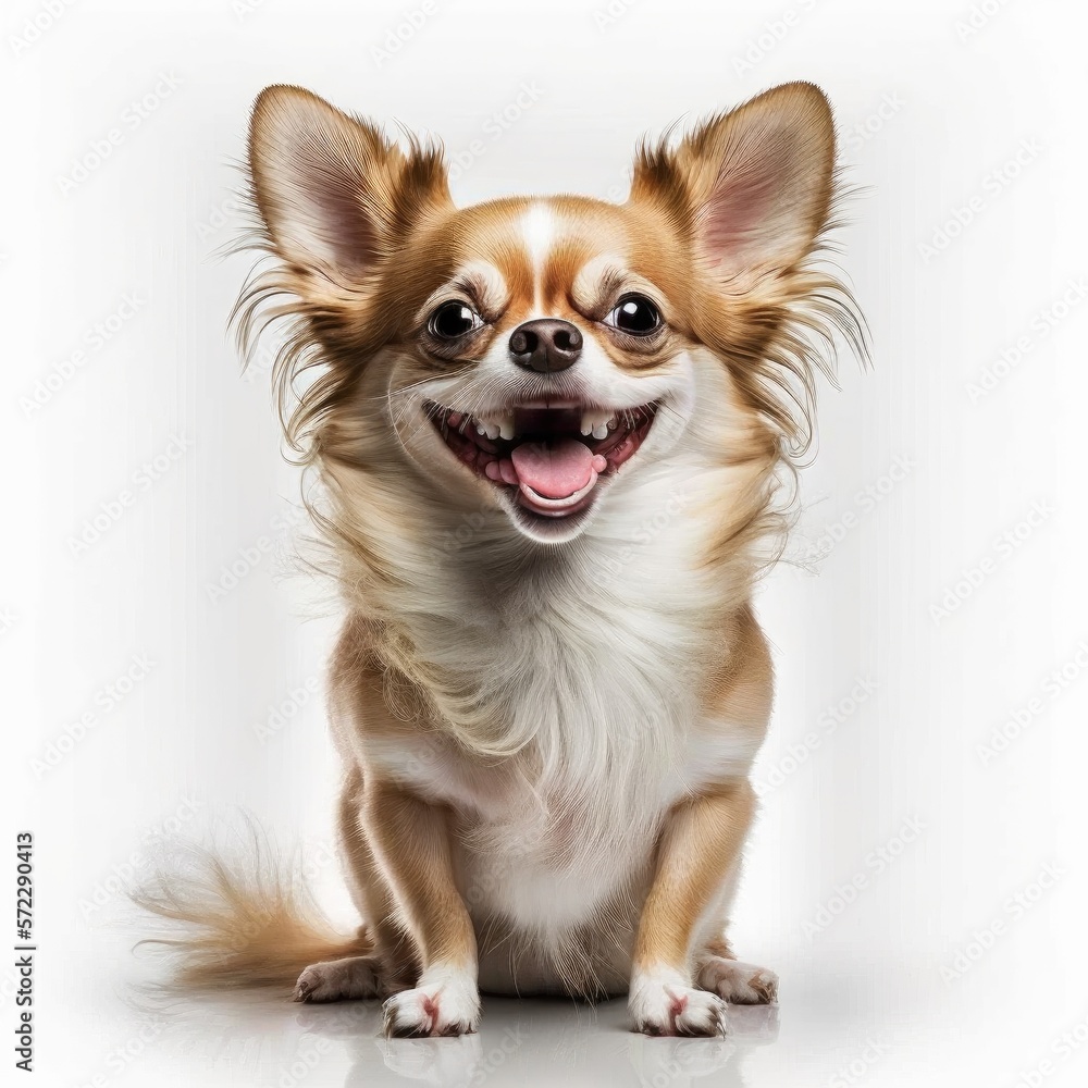 ai generated portrait of dog breed chihuahua cute happy excited smiling