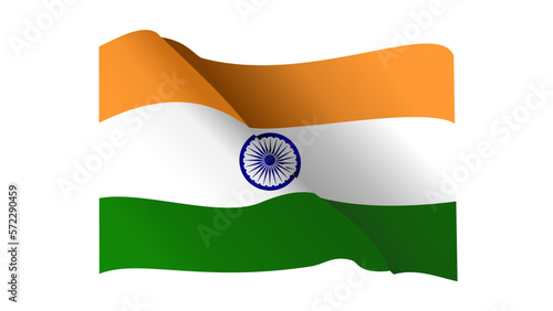 Waving flag of india photo