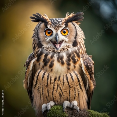 ai generated portrait of owl cute happy © maylim