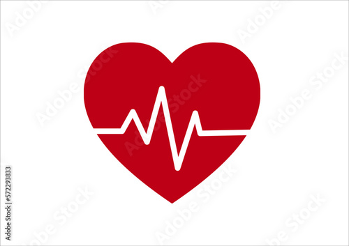 Heartbeat, heartbeat pulse flat vector icon for medical apps and websites, health medical heartbeat symbol isolated on white background.