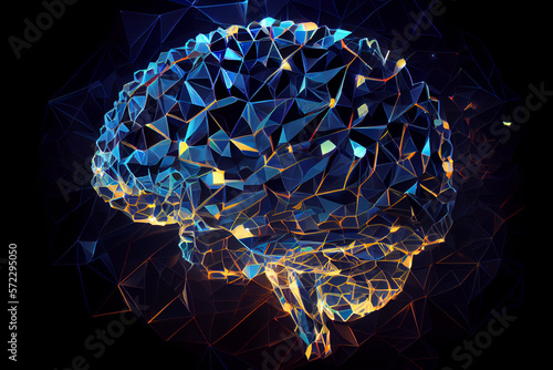 Brain illustration of artificial intelligence created with Generative Ai