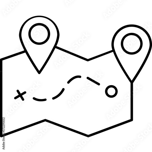 Tour map Vector Icon fully editable

