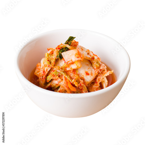 Kimchi cabbage in bowl, Korean food side dish	