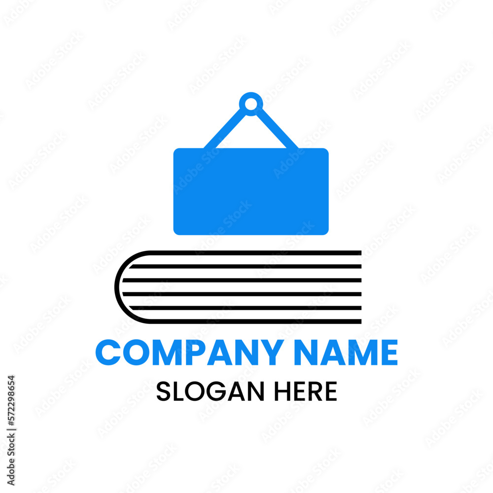Notice Book Logo Design Concept With Book and Notice Board Icon Template