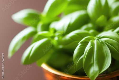 Fresh and Flavorful Organic Basil Plant in a Rustic Terracotta Pot, Thriving in Nutrient-Rich Soil Dirt - Perfect for Summer Recipes and Home Cooking