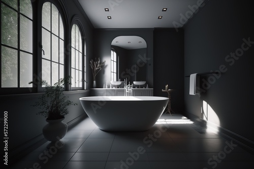 modern bathroom dark light interior design