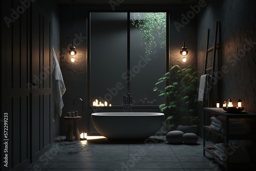 modern bathroom dark light interior design