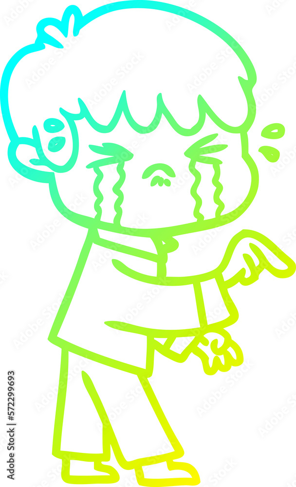 cold gradient line drawing crying boy cartoon cold gradient line drawing crying boy cartoon