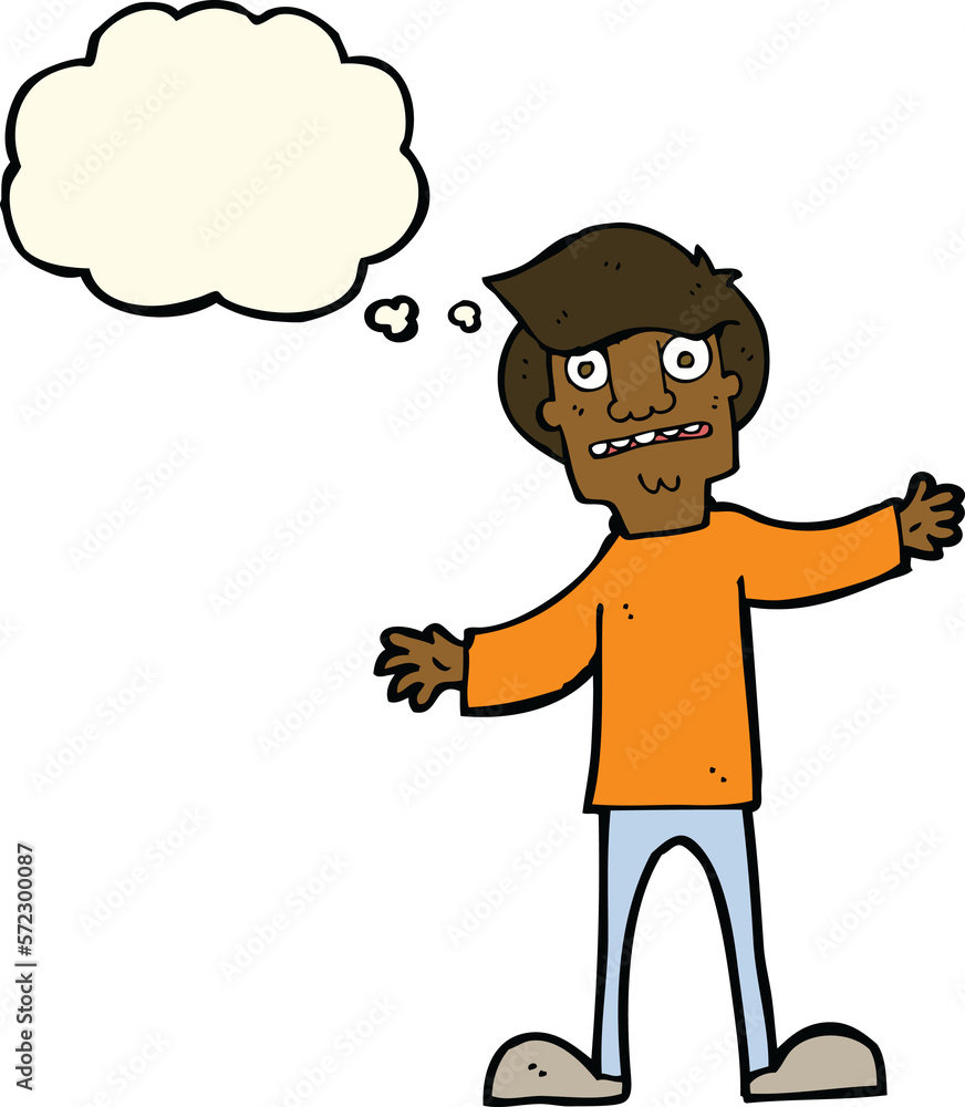 cartoon surprised man with thought bubble cartoon surprised man with thought bubble