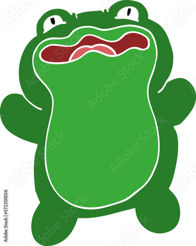 funny cartoon doodle frog