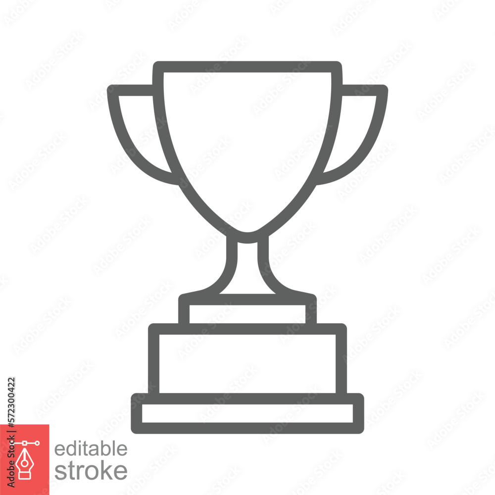 Trophy line icon. Simple outline style for app and web design element. Winner, award, cup, champ, contest, prize, won concept. Vector illustration isolated on white background. Editable stroke EPS 10. Trophy line icon. Simple outline style for app and web design element. Winner, award, cup, champ, contest, prize, won concept. Vector illustration isolated on white background. Editable stroke EPS 10.