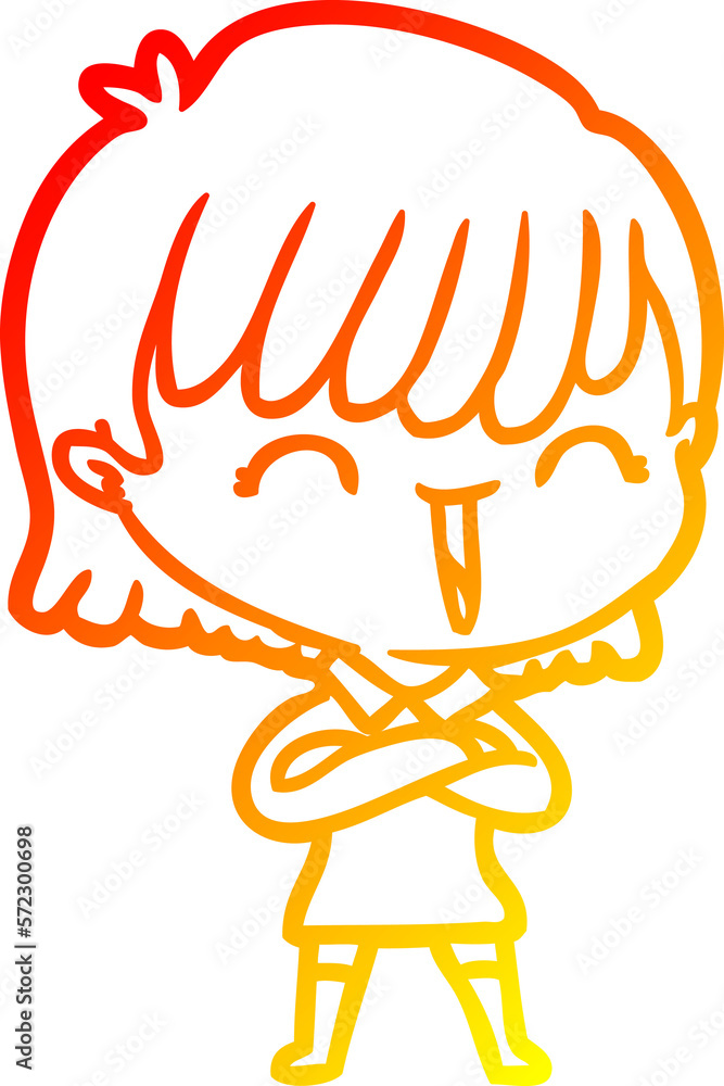 warm gradient line drawing cartoon woman warm gradient line drawing cartoon woman