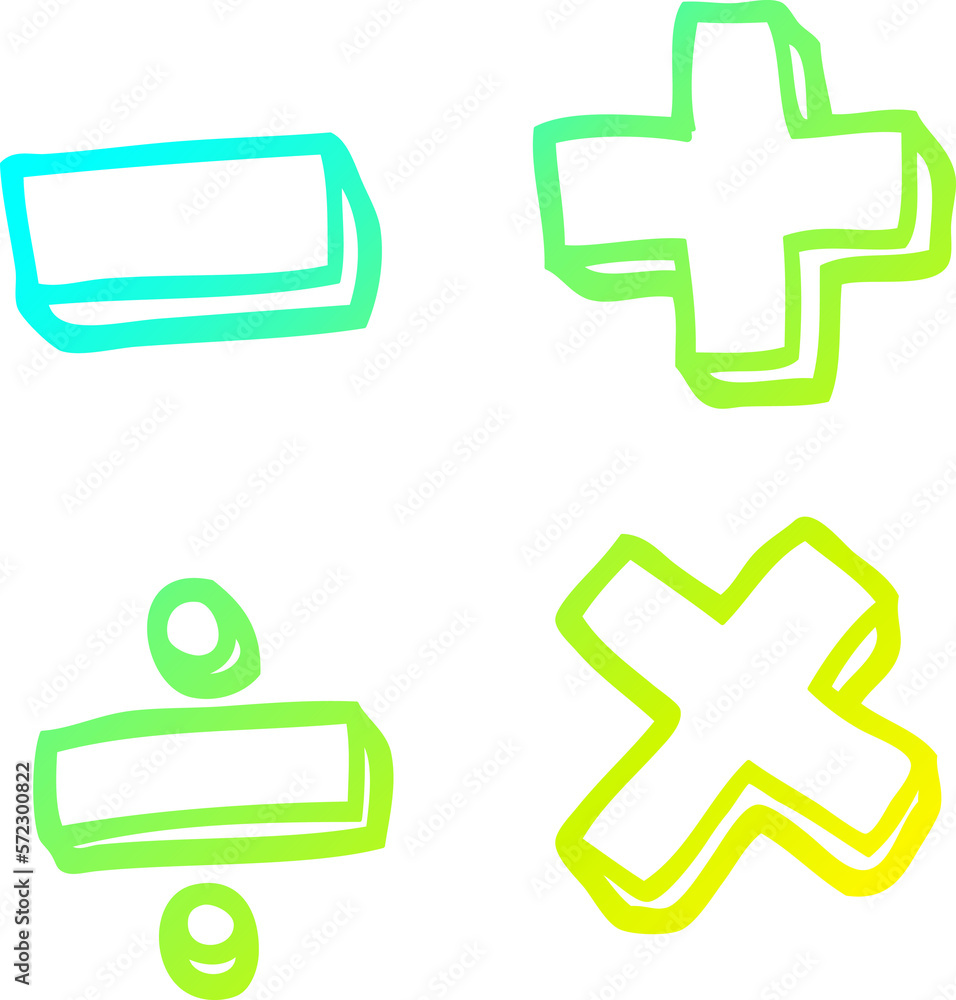 cold gradient line drawing cartoon math symbols cold gradient line drawing cartoon math symbols